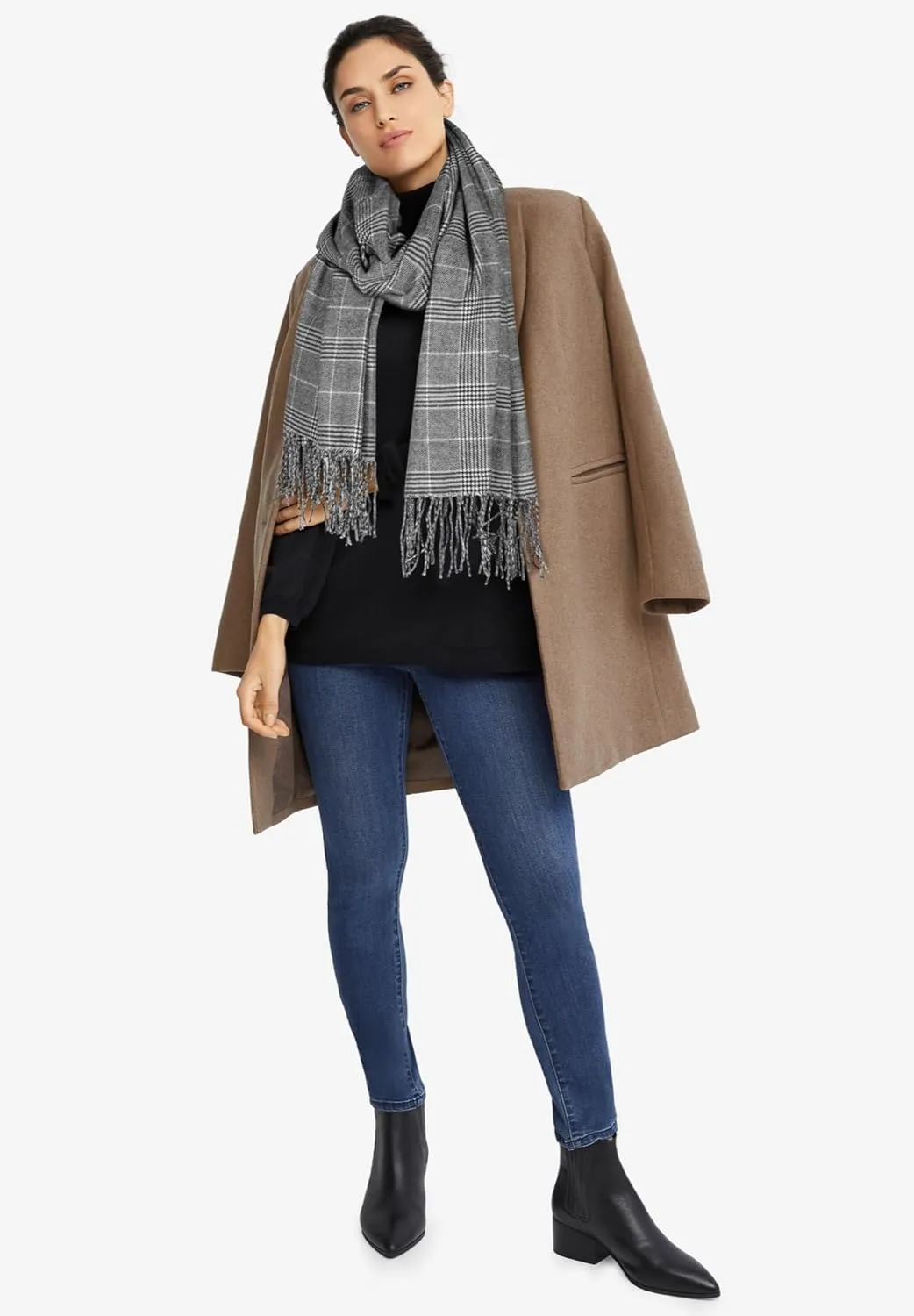 ellos Plus Size Classic Wool-Blend Coat