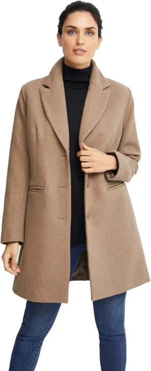 ellos Plus Size Classic Wool-Blend Coat
