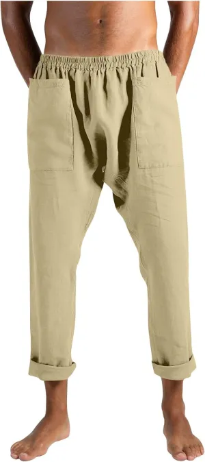 evzosrz Mens Pants Loose Fit Casual Straight Lightweight Drawstring Beach Yoga Pants Joggers Long Trousers with Pockets