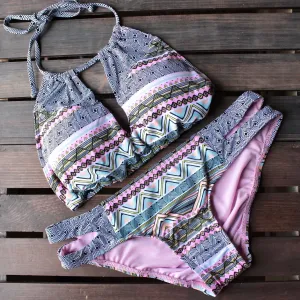 Final Sale - Bikini Lab - Let It Deco High Neck Halter Top