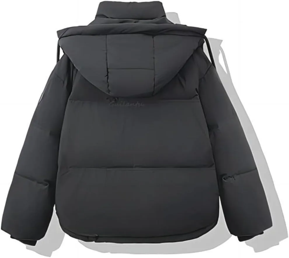 Fjnbbiot Winter Jacket Women Thick Down Cotton Padded Cold Coat Female Loose Overcoat Fashon Hooded Short Parkas