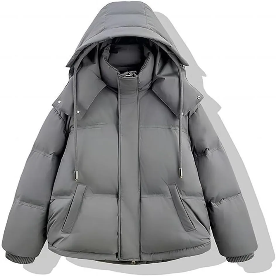 Fjnbbiot Winter Jacket Women Thick Down Cotton Padded Cold Coat Female Loose Overcoat Fashon Hooded Short Parkas