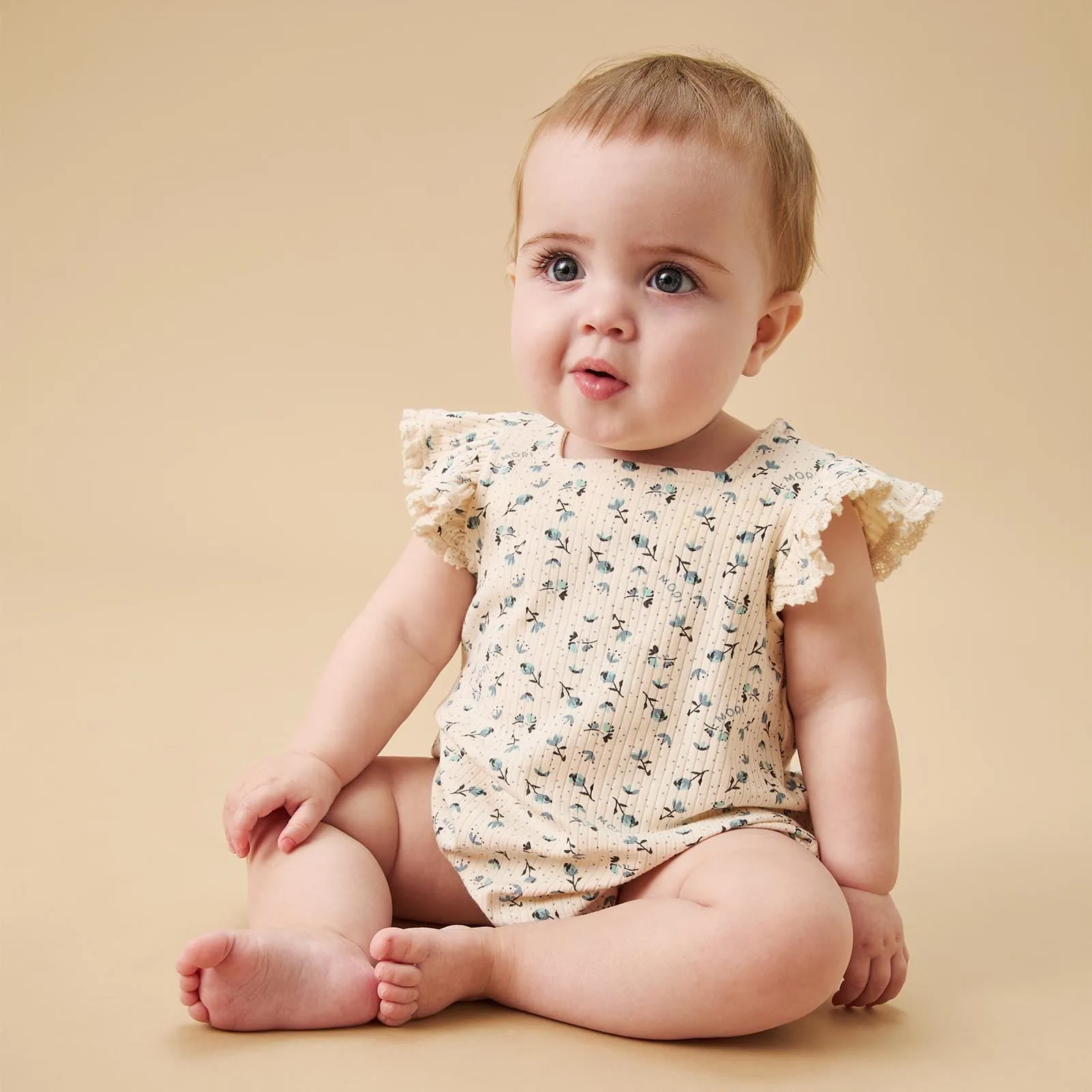 Floral Frilled Ribbed Bloomer