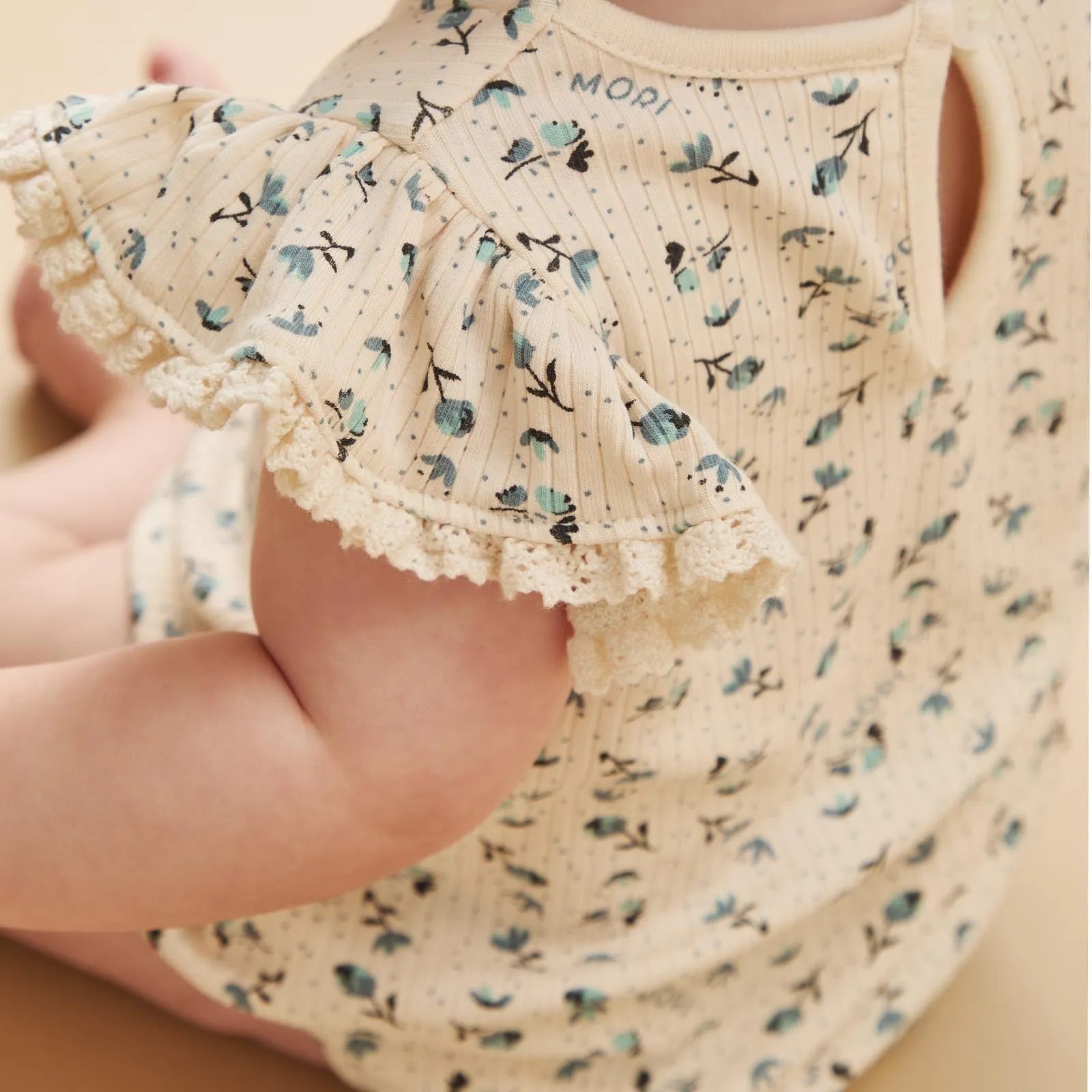 Floral Frilled Ribbed Bloomer