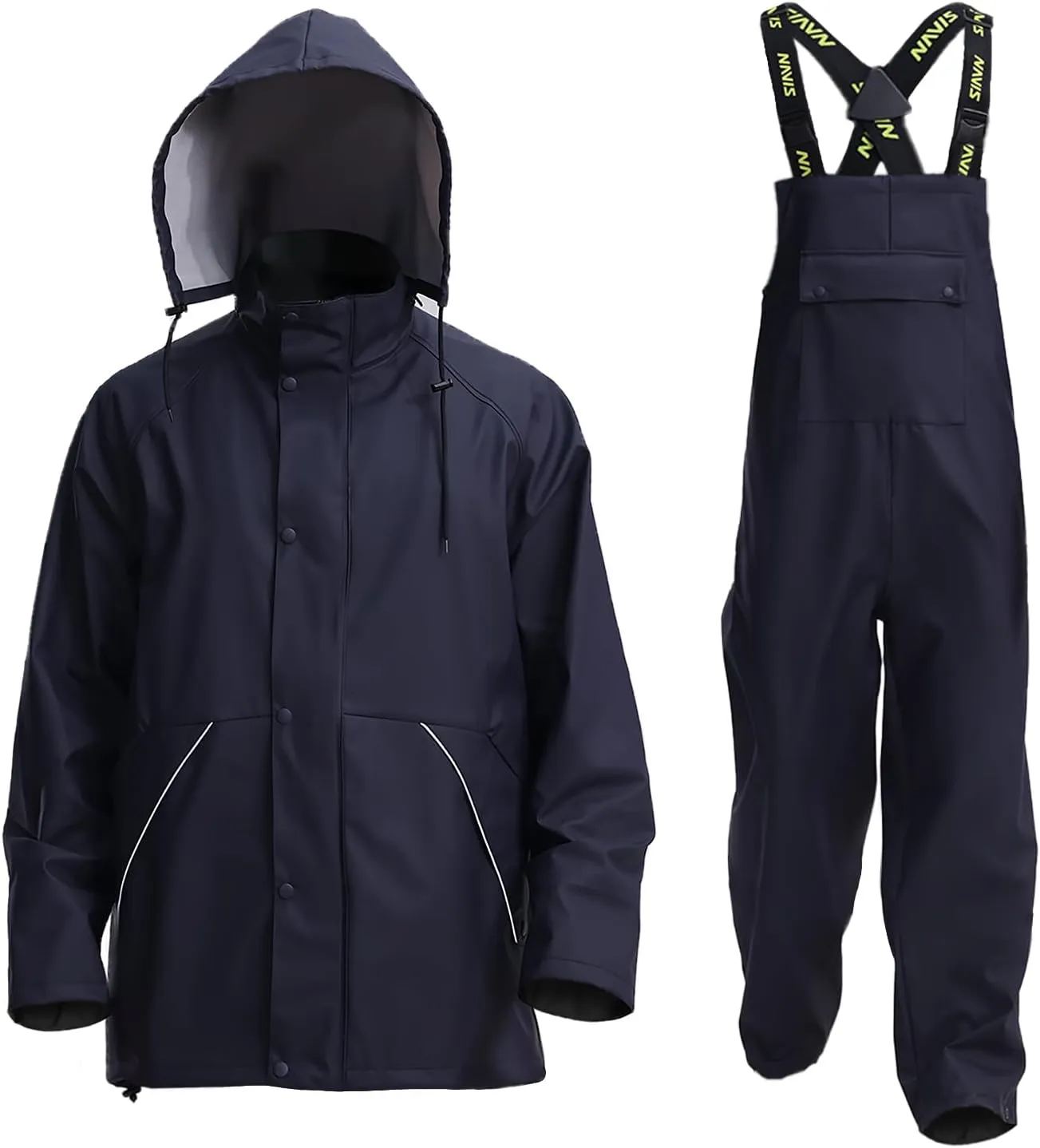 FWG Men's Workwear PRO Rain Suit - Ultimate Safety & Comfort | Waterproof, Durable PU Jacket & Bib Pants Set.