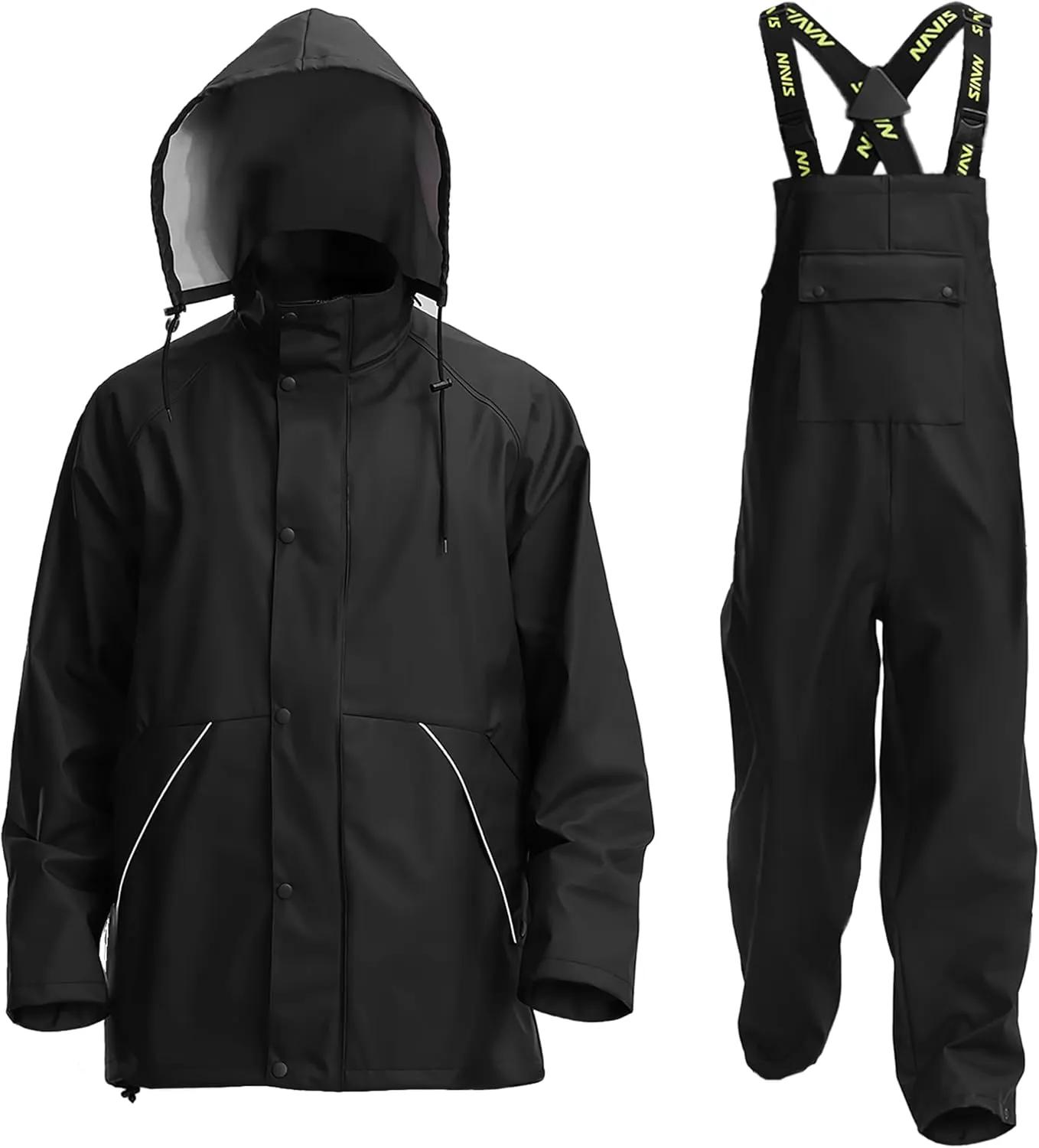 FWG Men's Workwear PRO Rain Suit - Ultimate Safety & Comfort | Waterproof, Durable PU Jacket & Bib Pants Set.