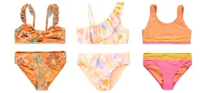 G-BW24 - Wholesale Girl's Ruffle & Paneled Two-Piece Swimsuits