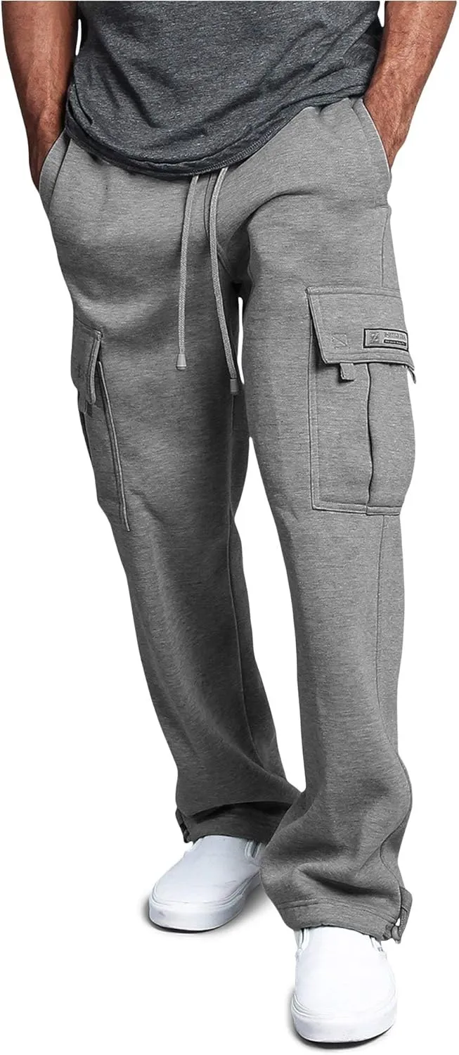 G-Style USA Men's Solid Fleece Heavyweight Cargo Pants