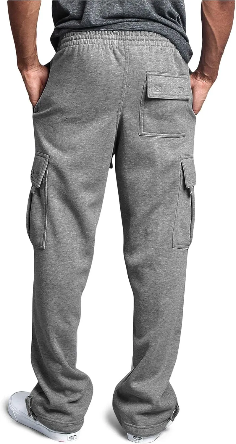 G-Style USA Men's Solid Fleece Heavyweight Cargo Pants