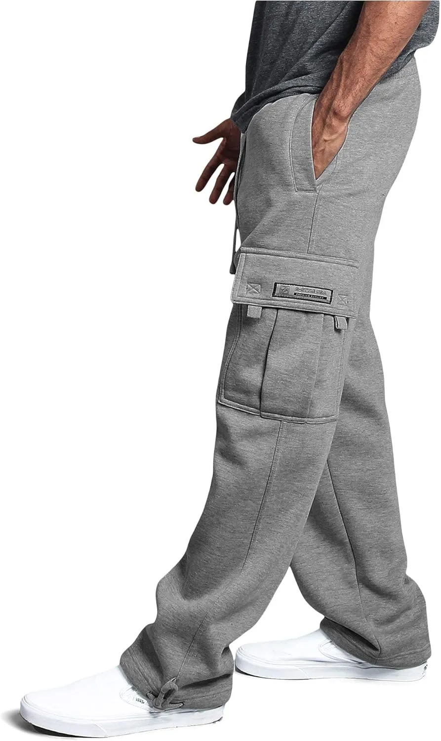 G-Style USA Men's Solid Fleece Heavyweight Cargo Pants