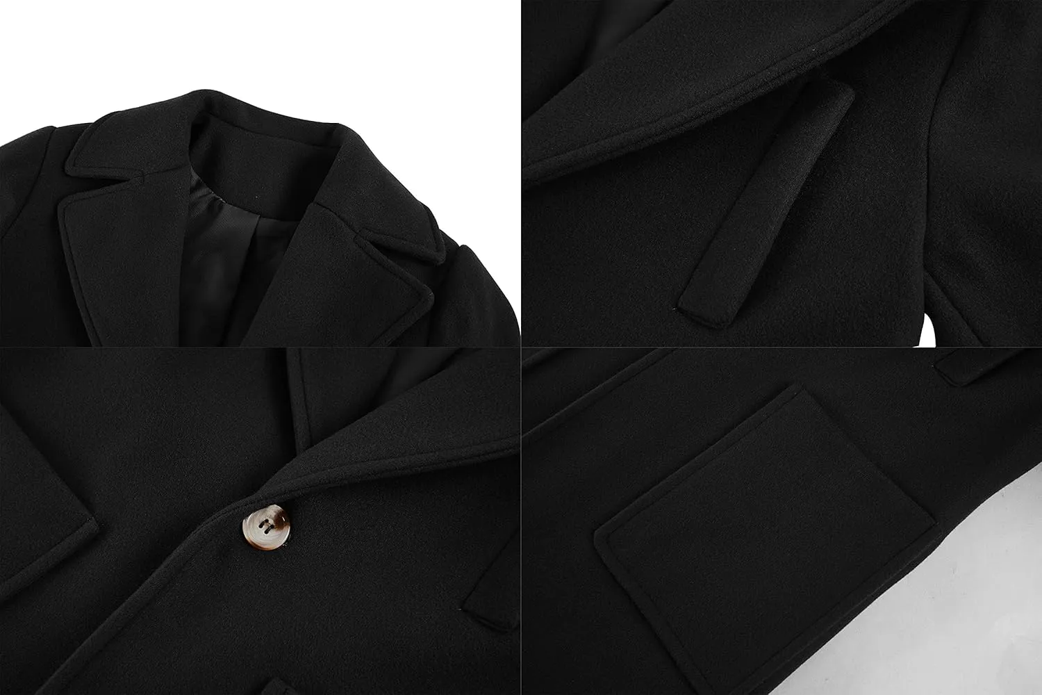 Gafeng Kids Toddler Boys Wool Blend Trench Coat Long Sleeve Mid Length Pea Overcoat Outerwear