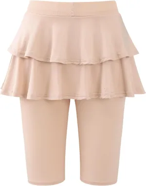 Girls 4-12 Years Knee-Length Skirted Leggings, Summer Stretchy Athletic Pants for Toddler Kids - Breathable & Durable
