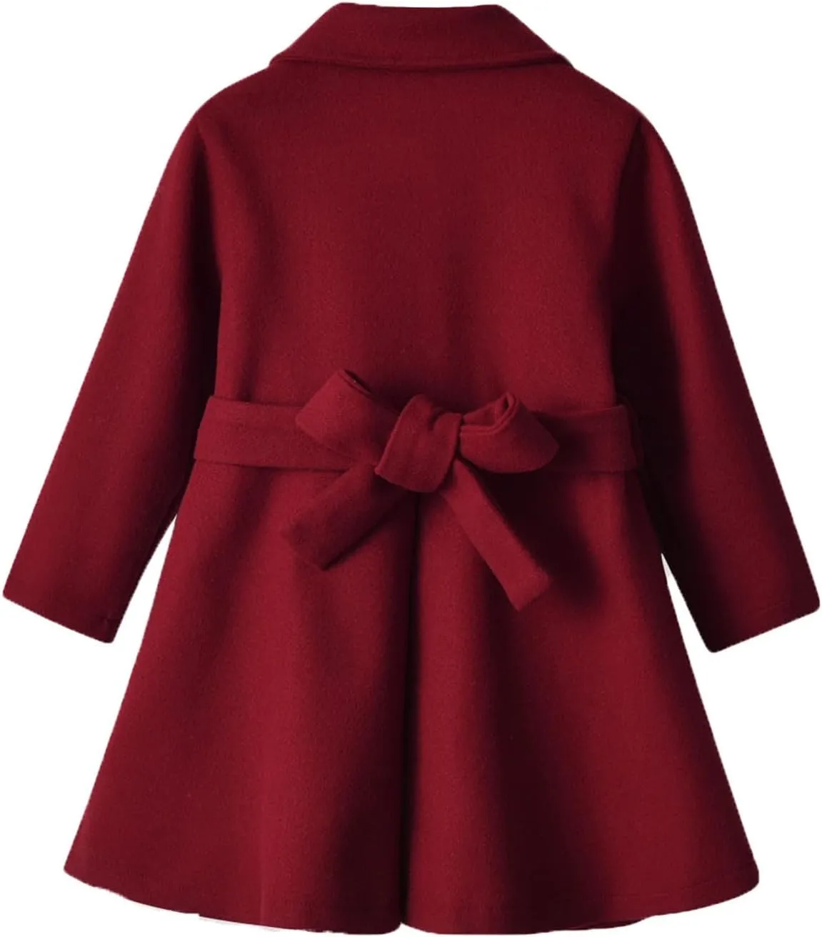 Girls Dress Coat Kids Winter Warm Jacket Long Sleeve Button Trench Coat Pocket Long Peacoat Clothes Outerwear