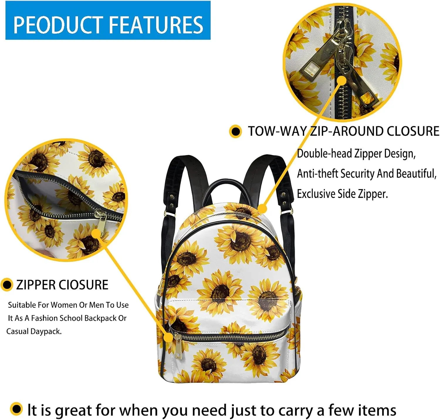 GLENLCWE Cherry Blossom Horse Backpack Purse for Women,Floral Design PU Leather Backpack Durable Shoulder Bag Durable