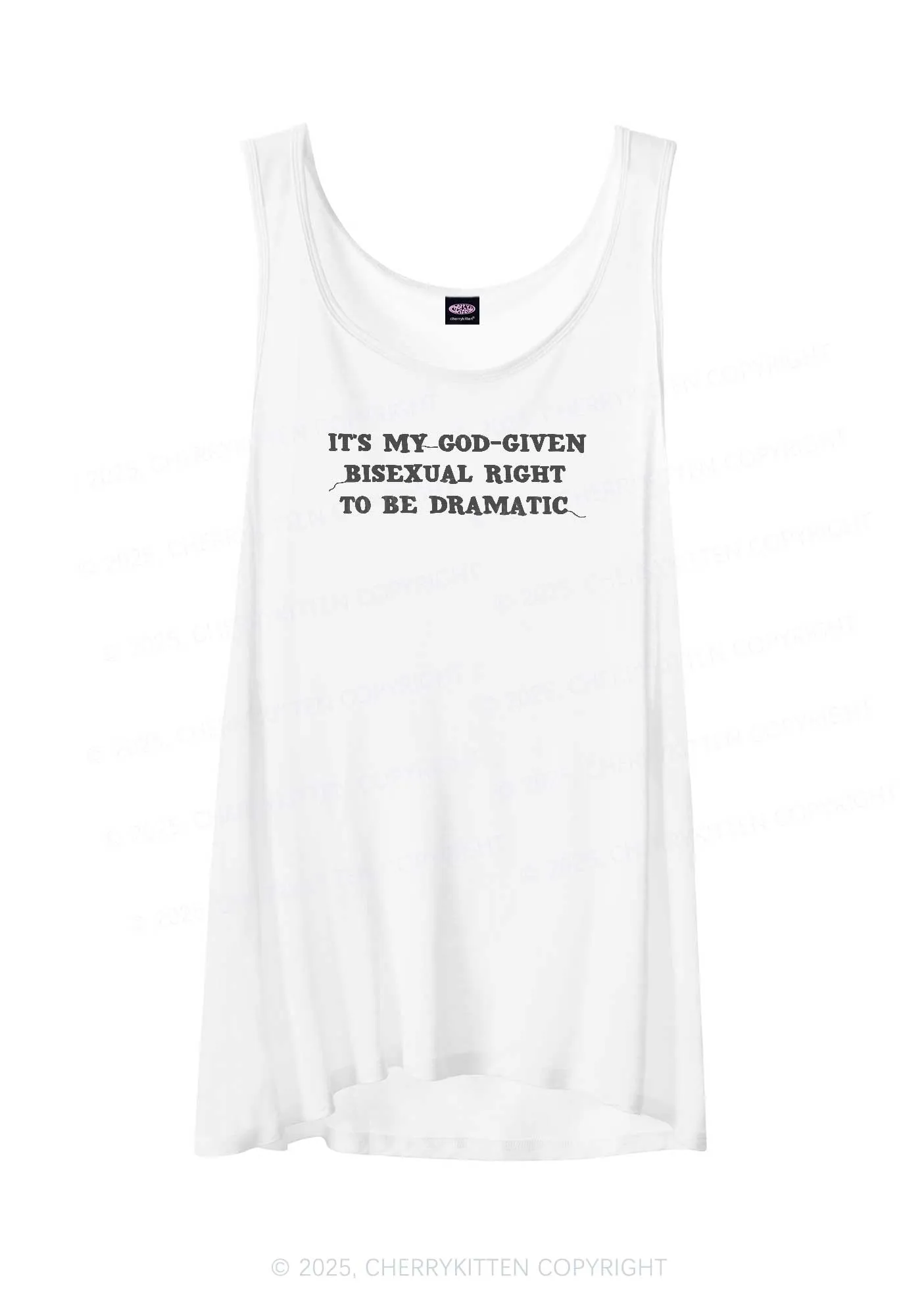 God Given Bisexual Right Pride Y2K Sheer Boyfriend Tank Cherrykitten