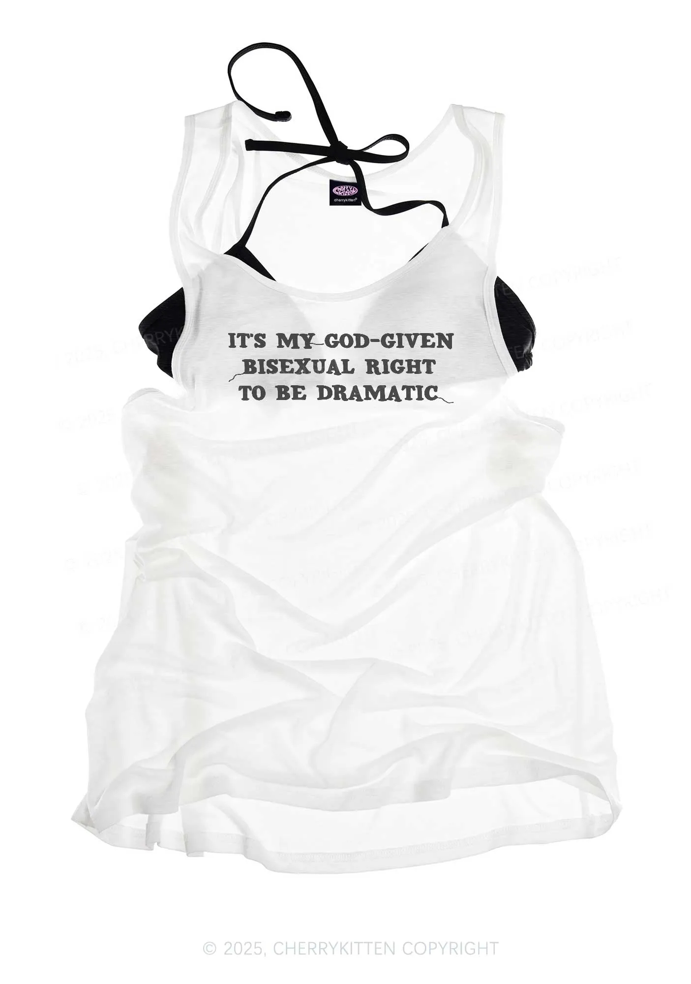 God Given Bisexual Right Pride Y2K Sheer Boyfriend Tank Cherrykitten