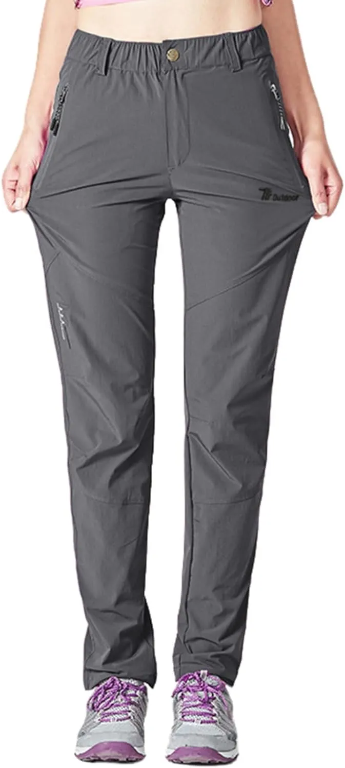 Gopune Women's Outdoor Hiking Pants Lightweight Quick Dry Water Resistant Mountain Trouser