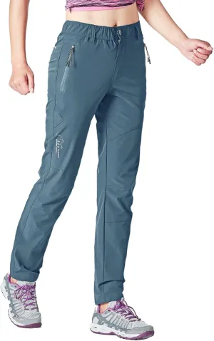 Gopune Women's Outdoor Hiking Pants Lightweight Quick Dry Water Resistant Mountain Trouser