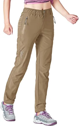 Gopune Women's Outdoor Hiking Pants Lightweight Quick Dry Water Resistant Mountain Trouser