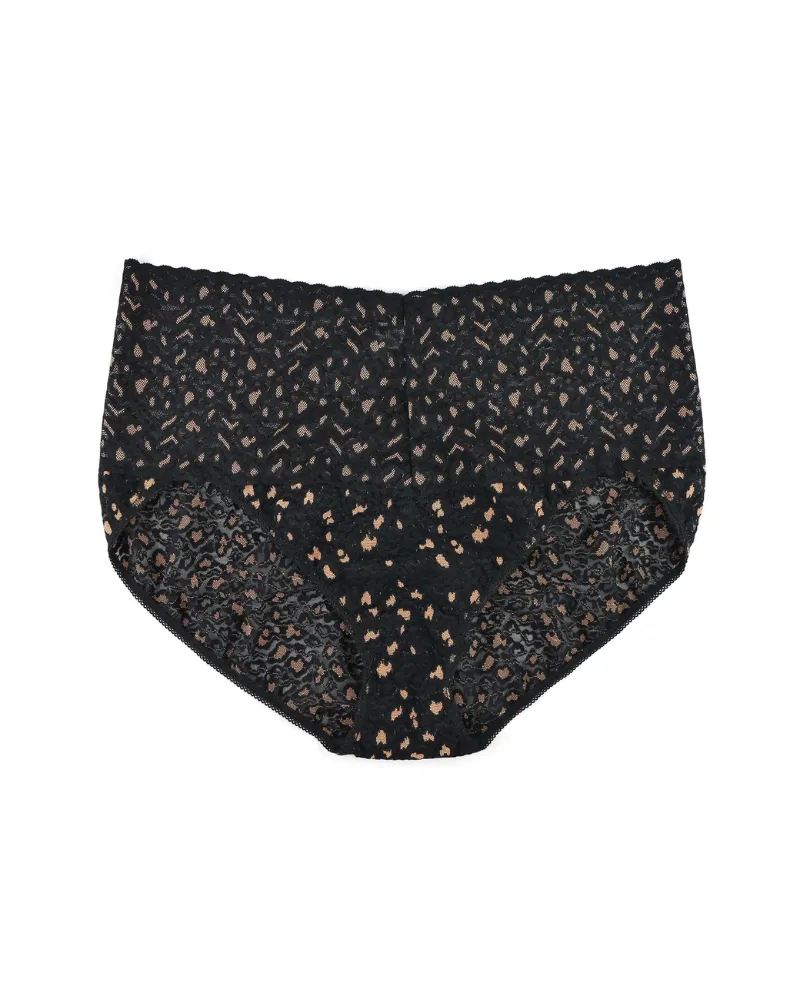 Hanky Panky Black/Praline X Dye Leopard Retro V-Kini Plus Size