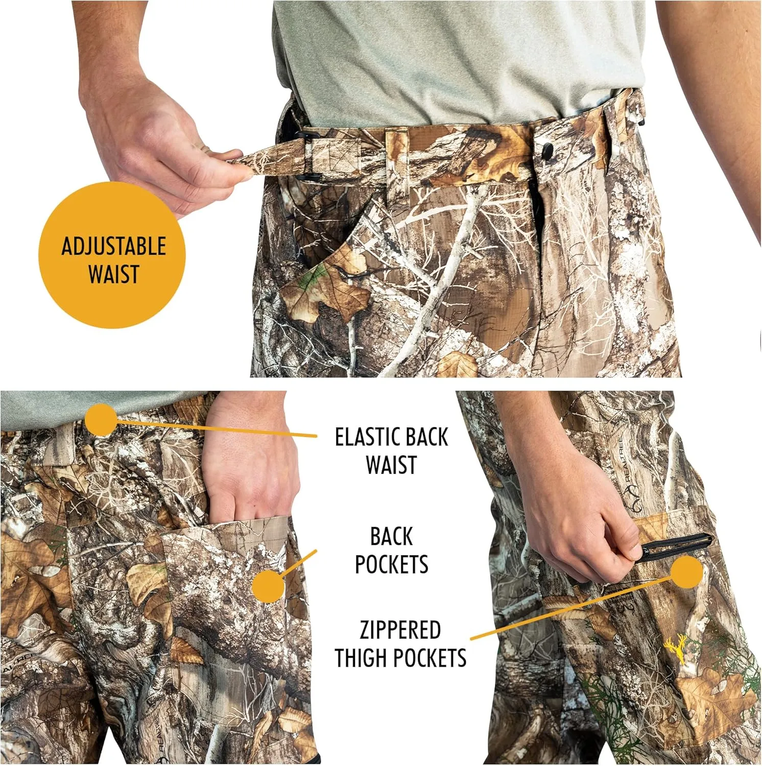 HOT SHOT Mens Camo Hunting Performance Pant  Camouflage Outdoor Pants for Men