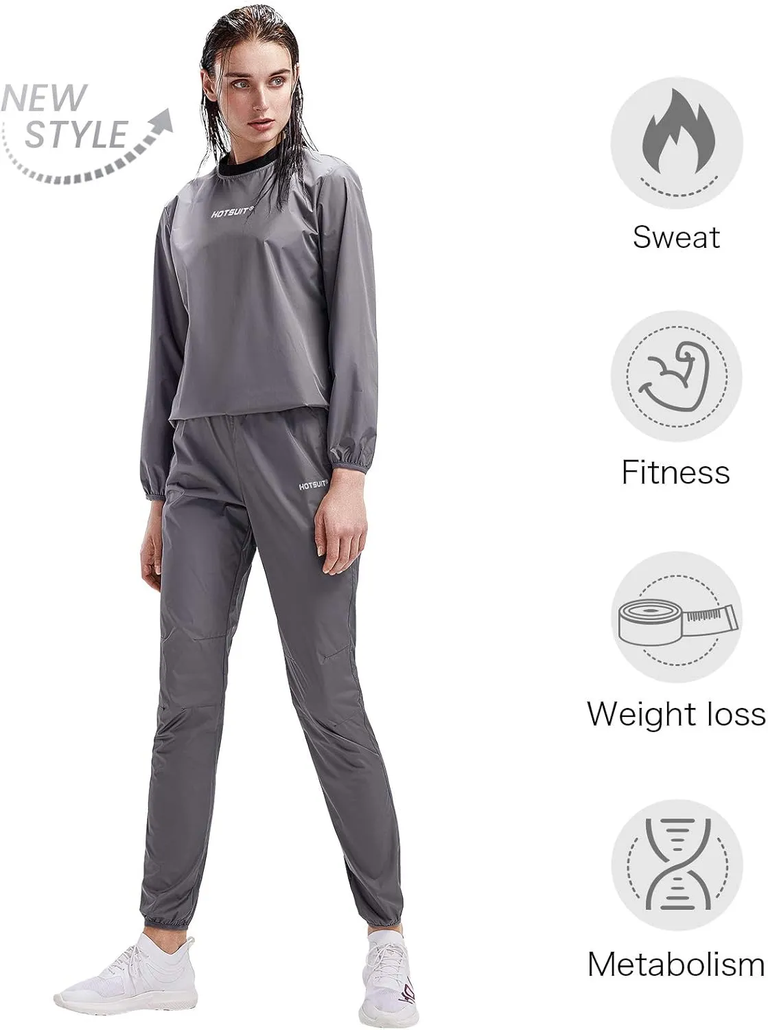HOTSUIT Sauna Suit Women Durable Gym Workout Sauna Jacket Pants Sweat Suits