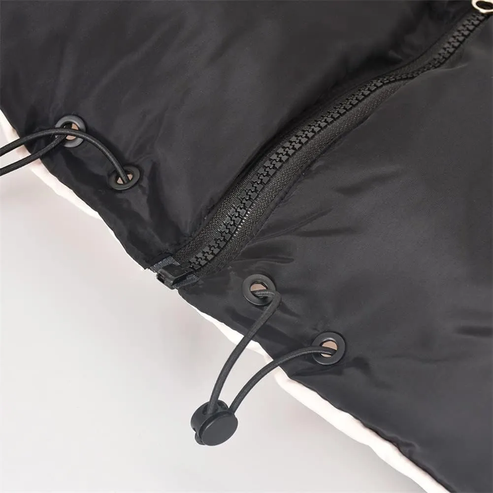 HOULENGS Women's Stand Collar Reversible Crop Padded Vest Coat Sleeveless Zip Up Puffer Gilet Outerwear