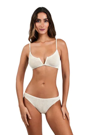 Ibiza V-Cut String Straps One Size Bikini TOP ONLY (Macadamia)