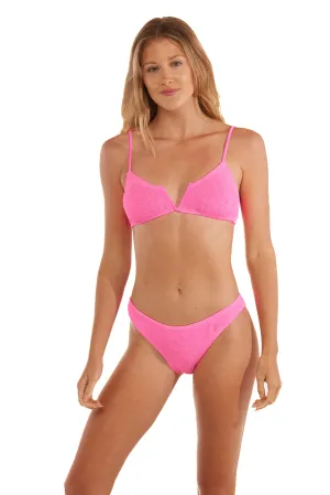 Ibiza V-Cut String Straps One Size Bikini TOP ONLY (Rose Pink)