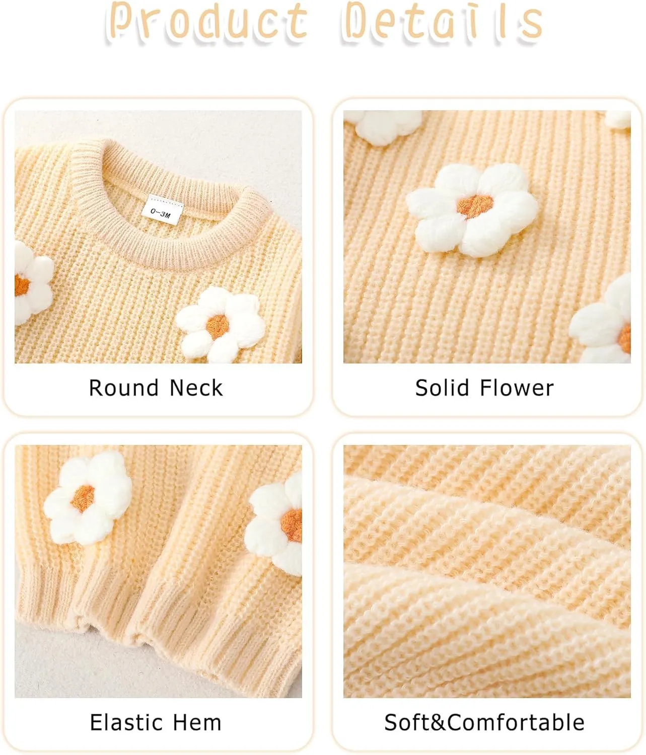 Infant Toddler Baby Girl Oversized Sweater Long Sleeve Sweaters Fall Winter Tops Clothes