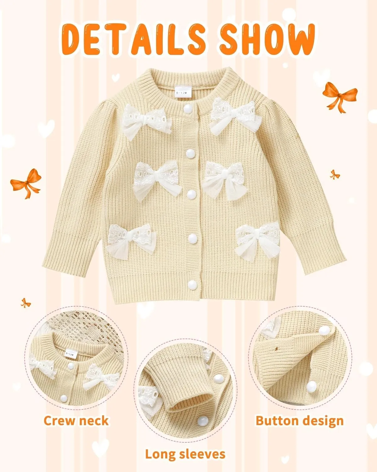 Infant Toddler Baby Girl Oversized Sweater Long Sleeve Sweaters Fall Winter Tops Clothes
