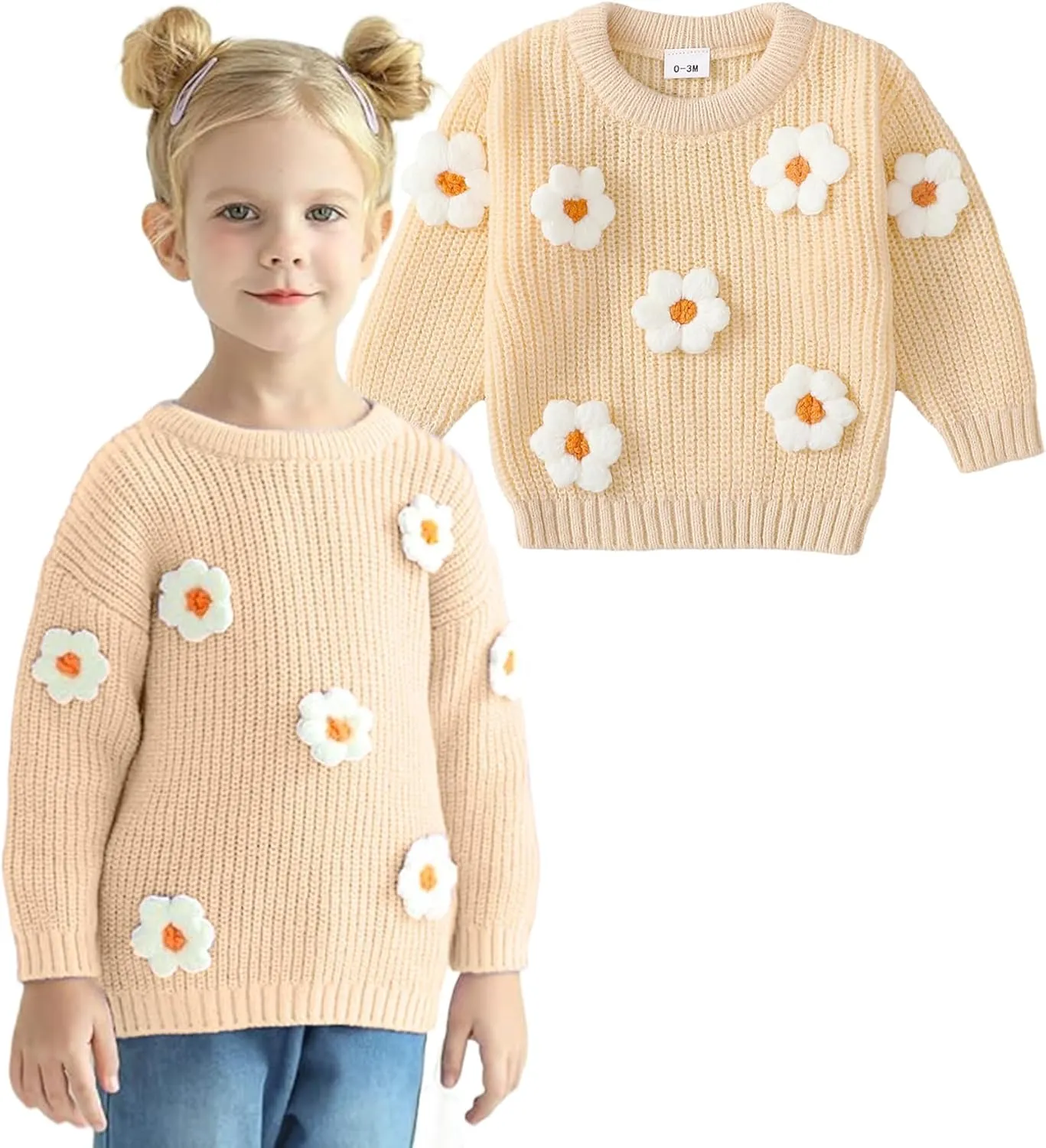 Infant Toddler Baby Girl Oversized Sweater Long Sleeve Sweaters Fall Winter Tops Clothes