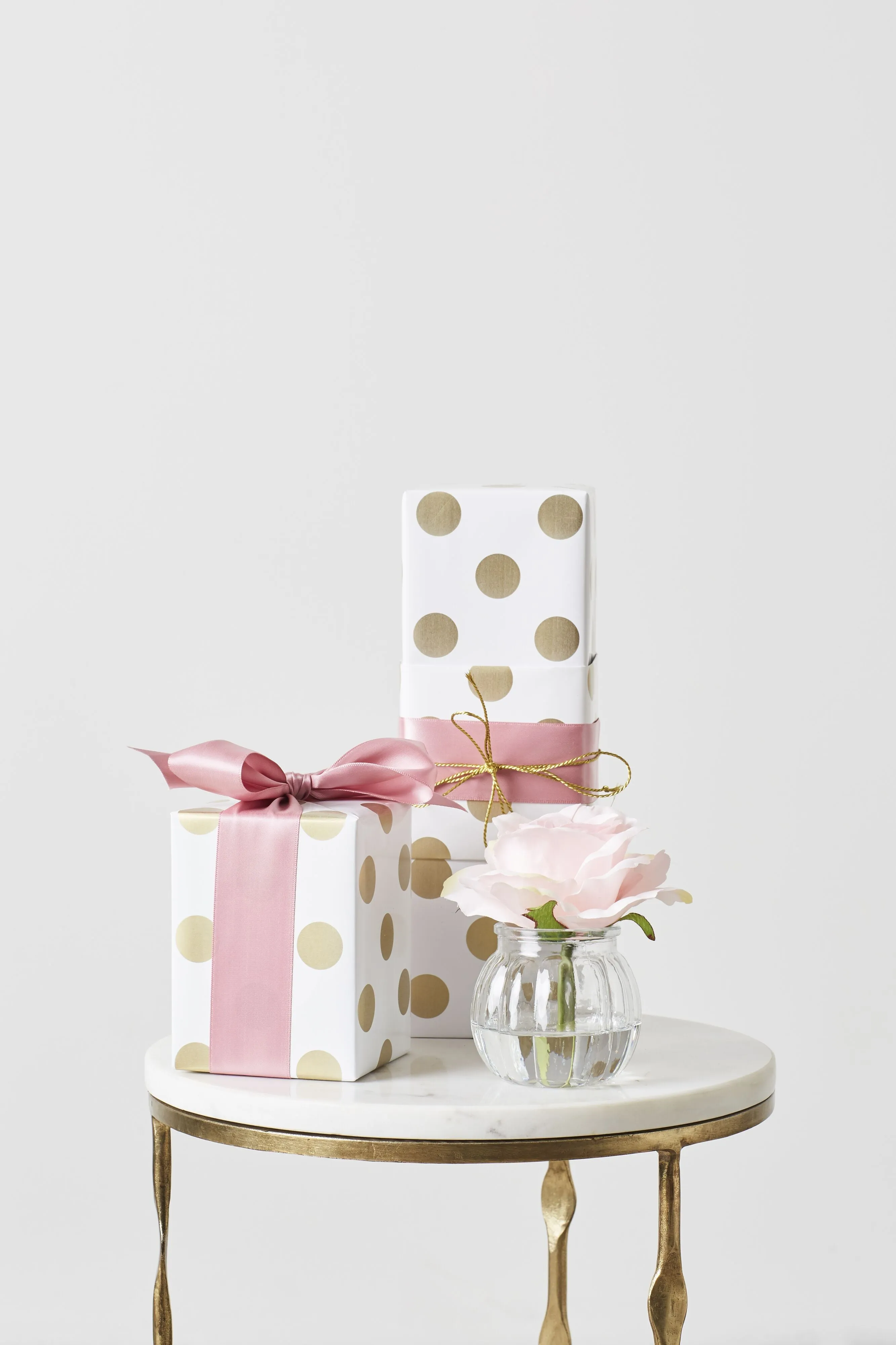 Iron Round Side Table With Marble Top 60cm