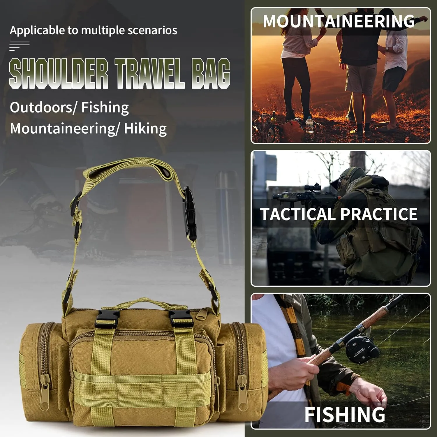 IronSeals Molle Tactical Sport Duffle Bag Water Resistant Deployment Bag (#3)