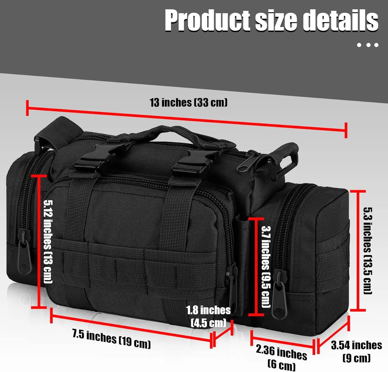 IronSeals Molle Tactical Sport Duffle Bag Water Resistant Deployment Bag one size