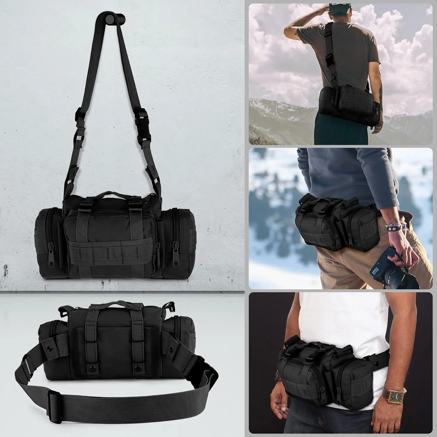 IronSeals Molle Tactical Sport Duffle Bag Water Resistant Deployment Bag one size