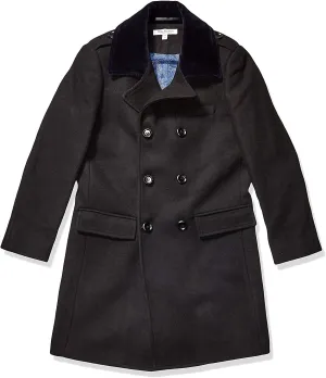 Isaac Mizrahi Boy's 2-20 Velvet Collar Quilt Lined Wool Blend Peacoat