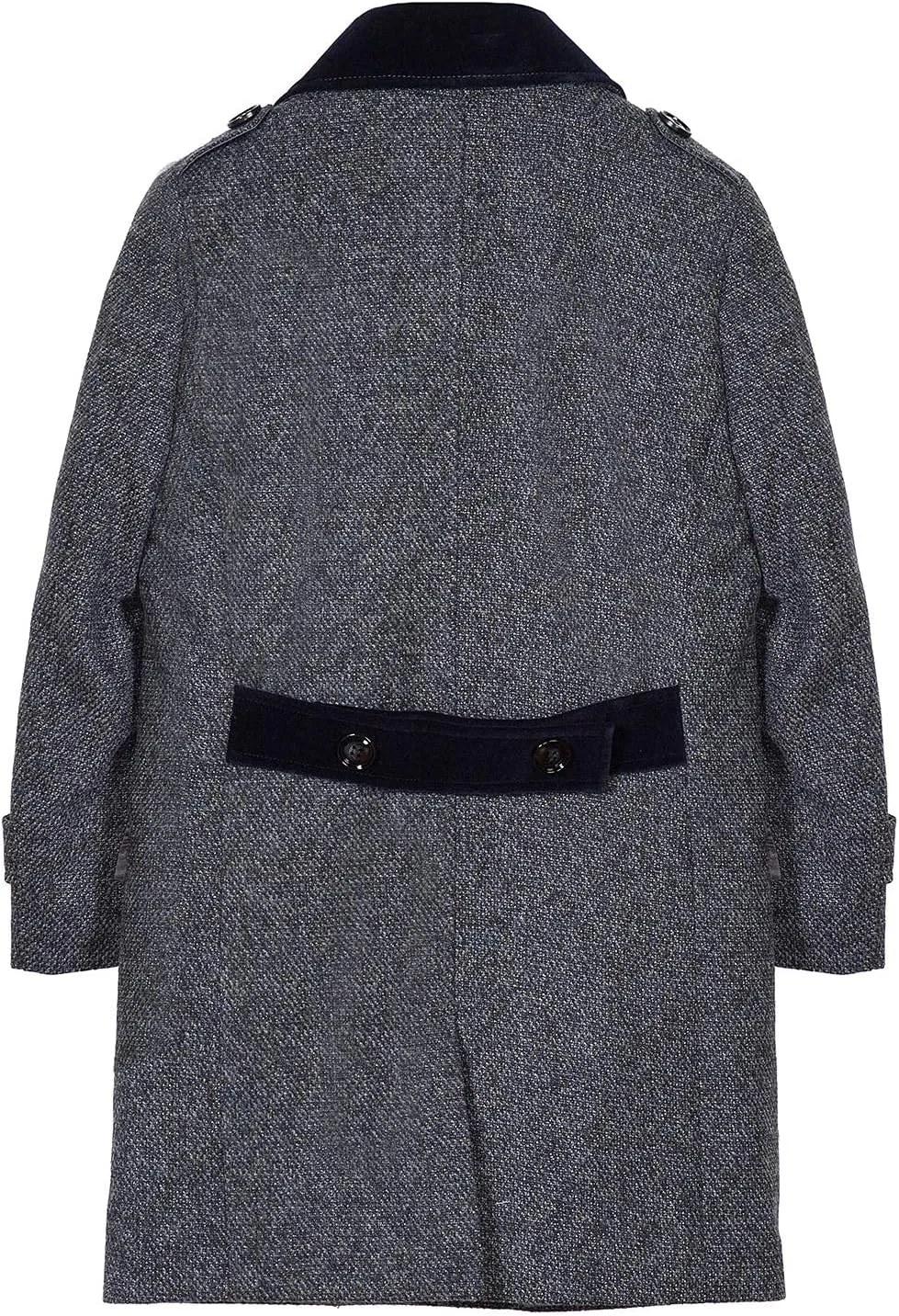 Isaac Mizrahi Boy's 2-20 Velvet Collar Quilt Lined Wool Blend Peacoat