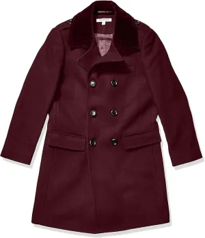 Isaac Mizrahi Boy's 2-20 Velvet Collar Quilt Lined Wool Blend Peacoat