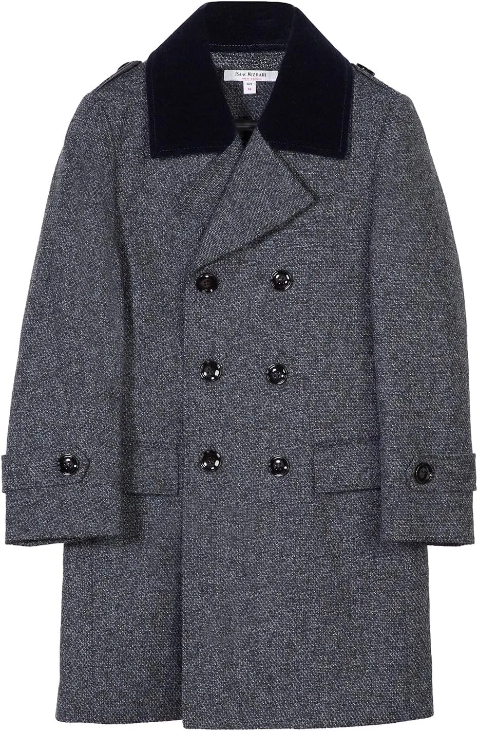 Isaac Mizrahi Boy's 2-20 Velvet Collar Quilt Lined Wool Blend Peacoat