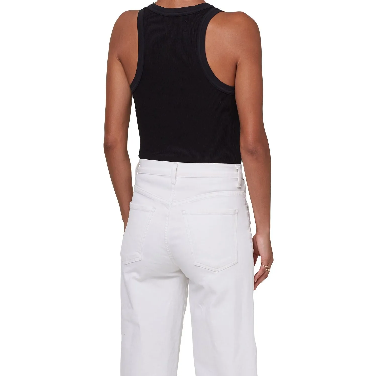 Isabel Rib Tank in Black