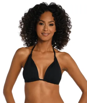ISLAND GODDESS Triangle Halter & Bikini in Black