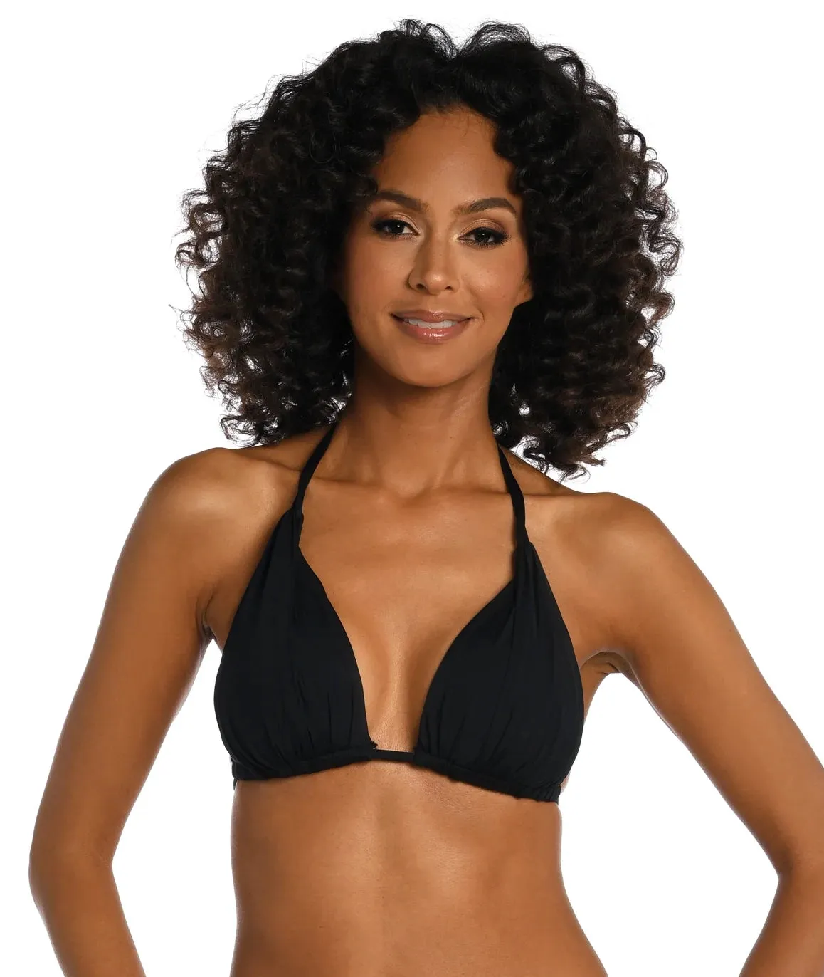 ISLAND GODDESS Triangle Halter & Bikini in Black