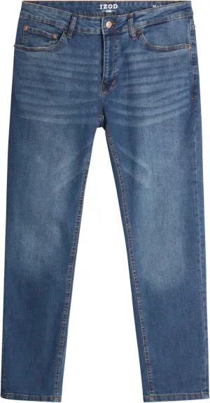 IZOD Men's Straight Leg Jeans - Comfortable Stretch Casual Pull On Denim Jeans for Men - Lightweight Men's Fashion Pants