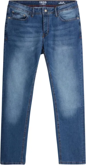 IZOD Men's Straight Leg Jeans - Comfortable Stretch Casual Pull On Denim Jeans for Men - Lightweight Men's Fashion Pants