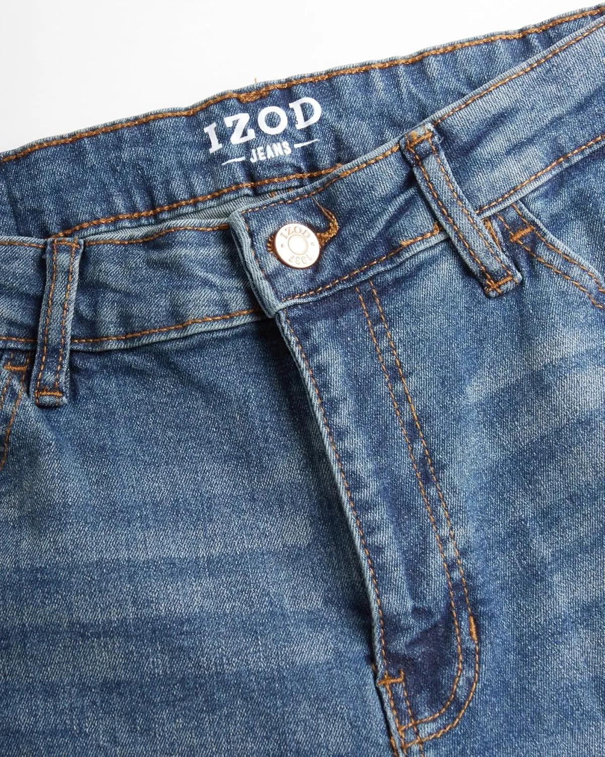 IZOD Men's Straight Leg Jeans - Comfortable Stretch Casual Pull On Denim Jeans for Men - Lightweight Men's Fashion Pants