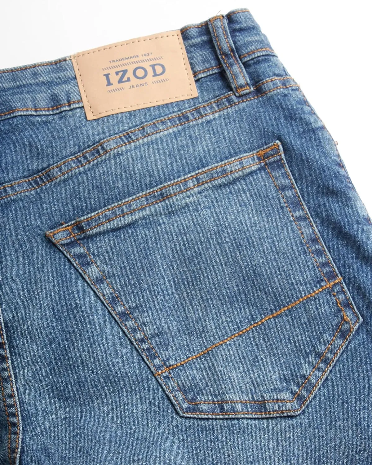 IZOD Men's Straight Leg Jeans - Comfortable Stretch Casual Pull On Denim Jeans for Men - Lightweight Men's Fashion Pants