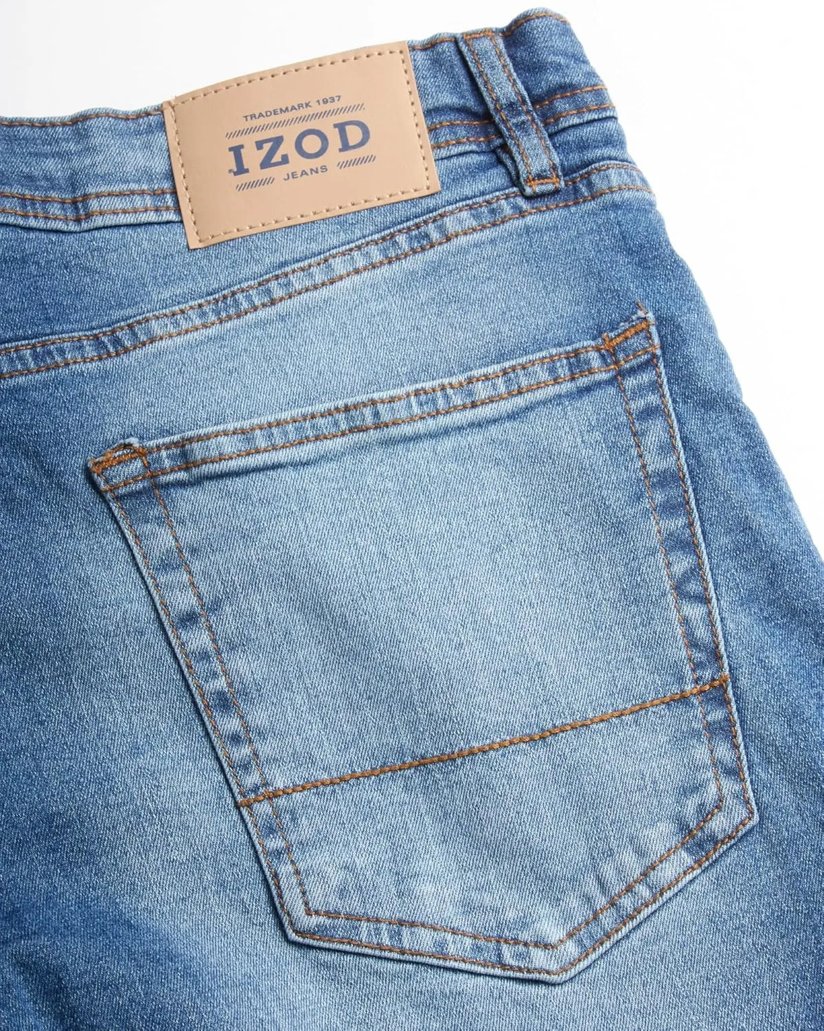 IZOD Men's Straight Leg Jeans - Comfortable Stretch Casual Pull On Denim Jeans for Men - Lightweight Men's Fashion Pants