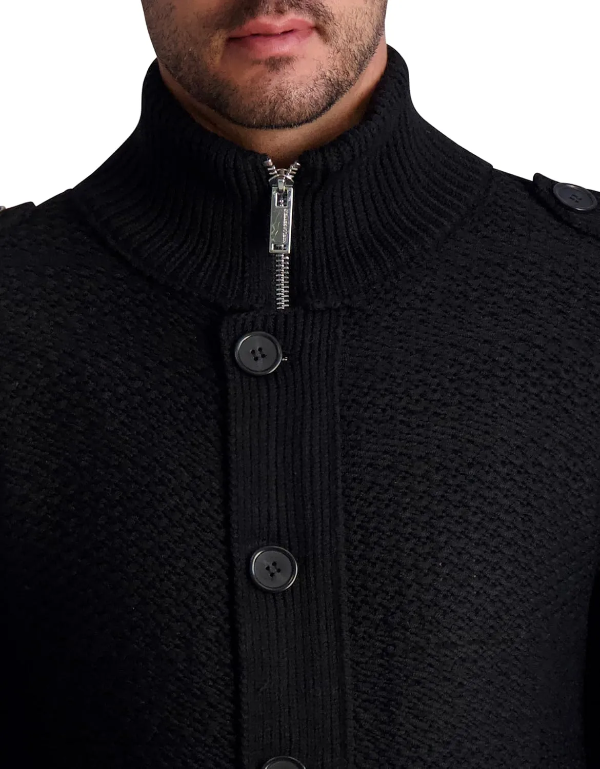 Karl Lagerfeld Paris mens Long Sleeve Wool Blend Cardigan