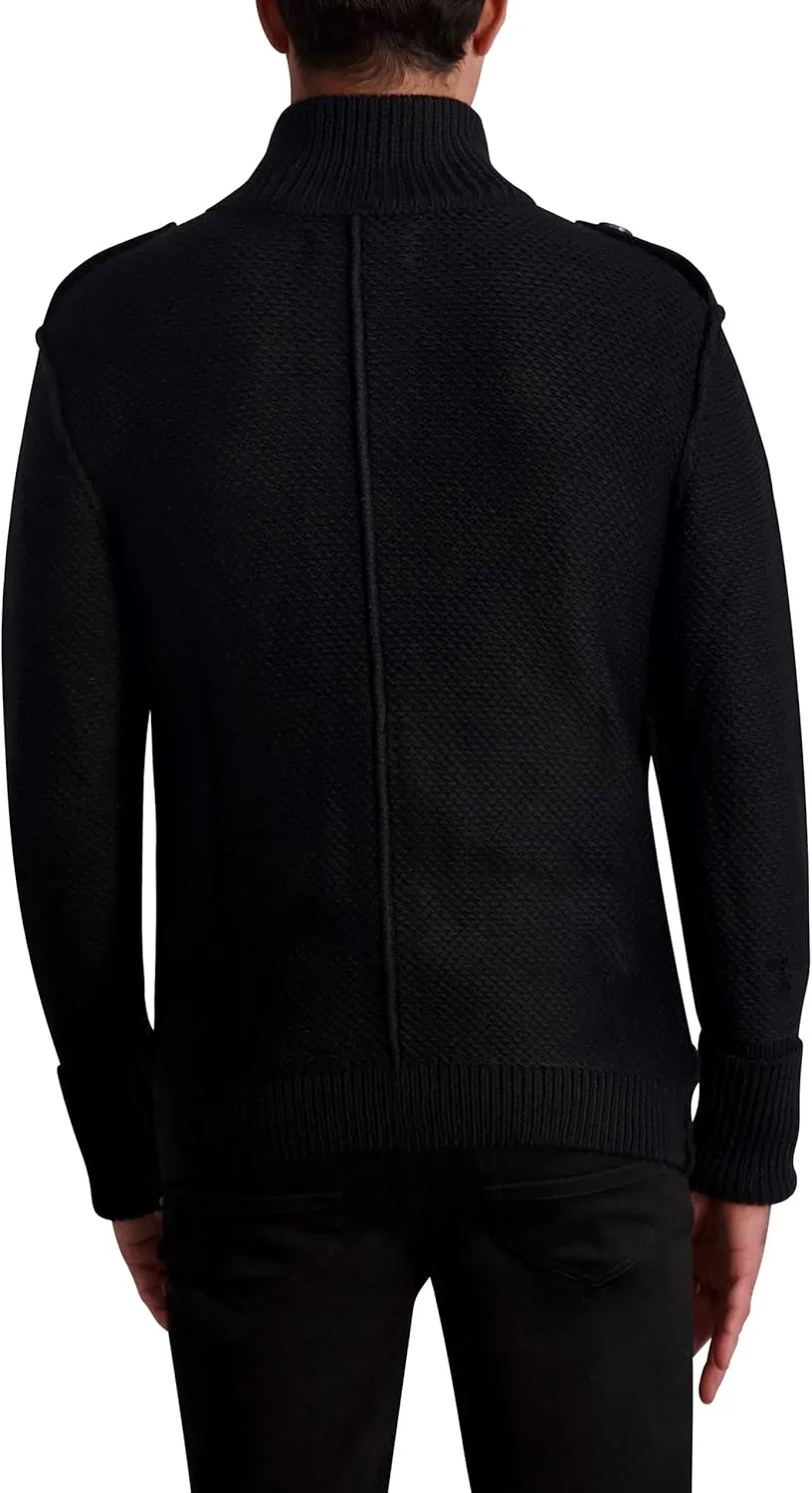 Karl Lagerfeld Paris mens Long Sleeve Wool Blend Cardigan